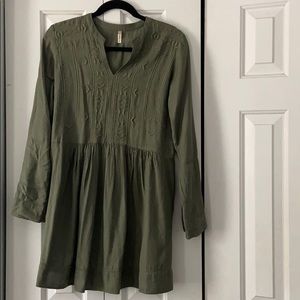 Army Green Detail Dress